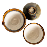 Draufsicht unseres Shiboridashi Set von Petr Jurnicek blau/braun (150ml)