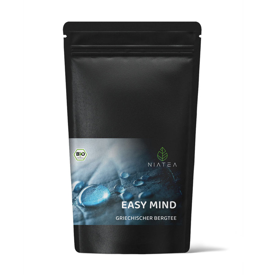Ein ansprechendes Foto unserer Teeverpackung für den BIO Griechischen Bergtee Easy Mind.