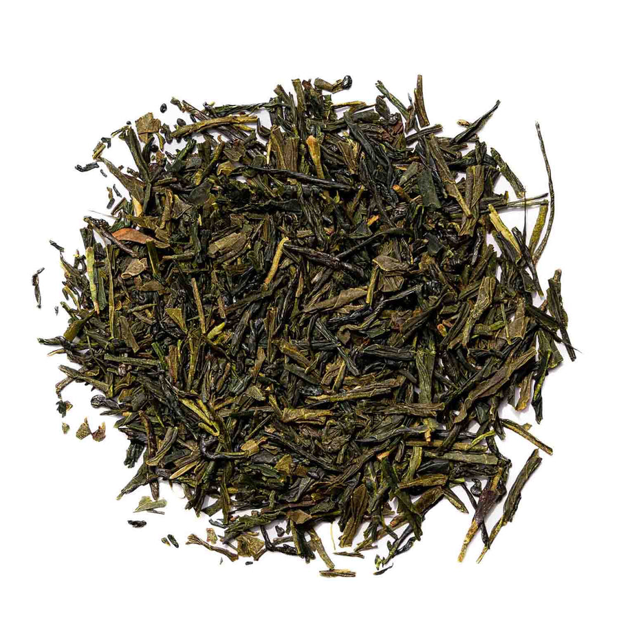 Ein ansprechendes Foto von unserem Grünen BIO Tee Twinstar Sencha in loser Form.