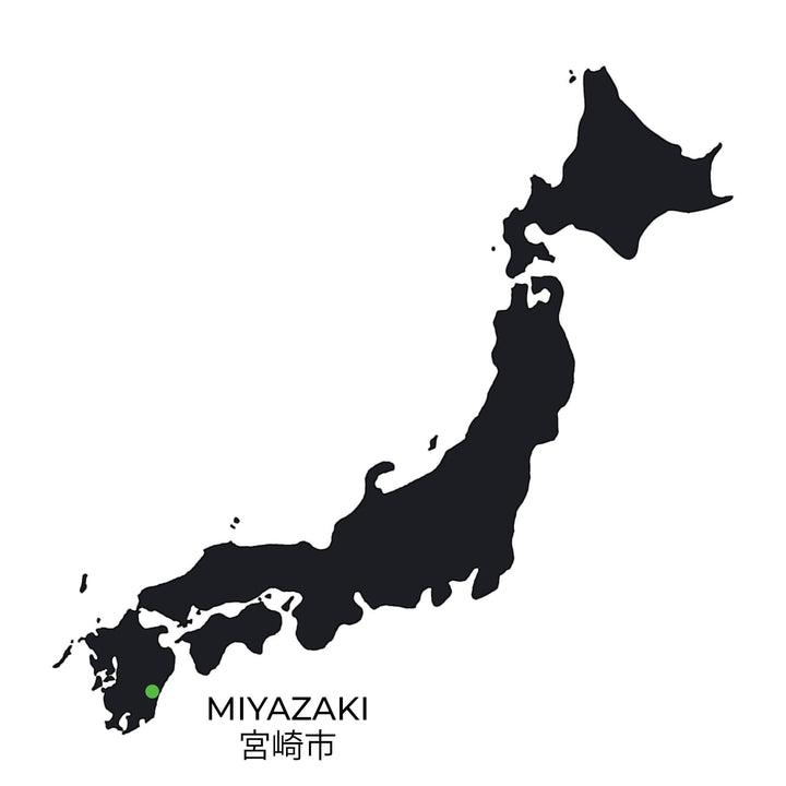 Ein Foto einer Karte von der Region Miyazaki in Japan