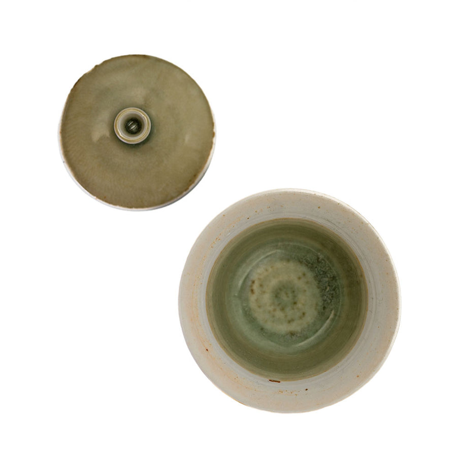 Draufsicht unseres Gaiwan von Ales Dancak grün/grau (100 ml) ohne Deckel