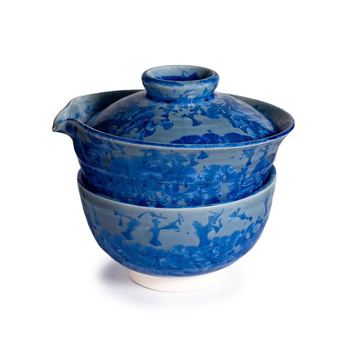 Frontansicht unseres Shiboridashi Set von Petr Jurnicek blau (150ml)