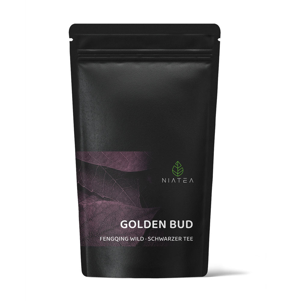 Ein ansprechendes Foto unserer Teeverpackung für den Schwarzen Tee Golden Bud